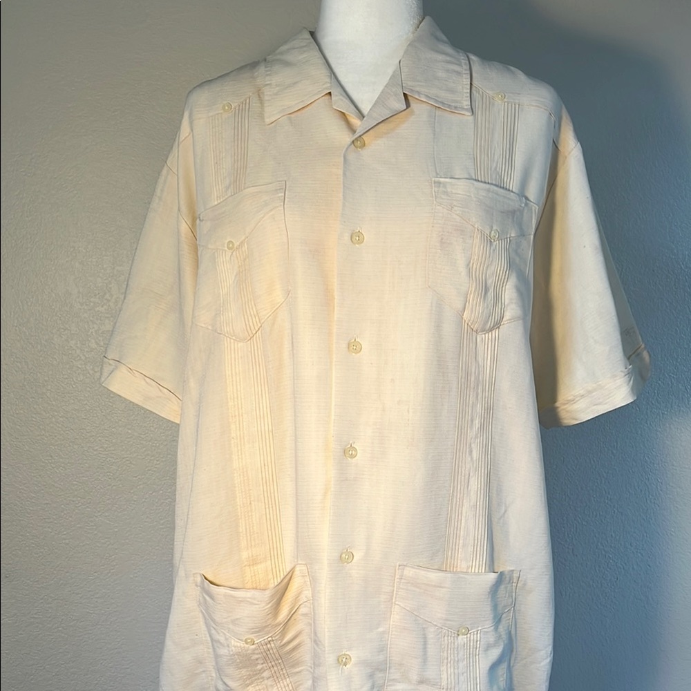 Lightweight Cream Shirt Jacket with Short Sleeves